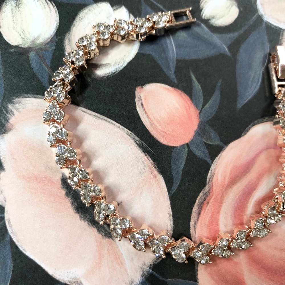 Rose Gold Cubic Zirconia Tennis Bracelet - Picture 5 of 8